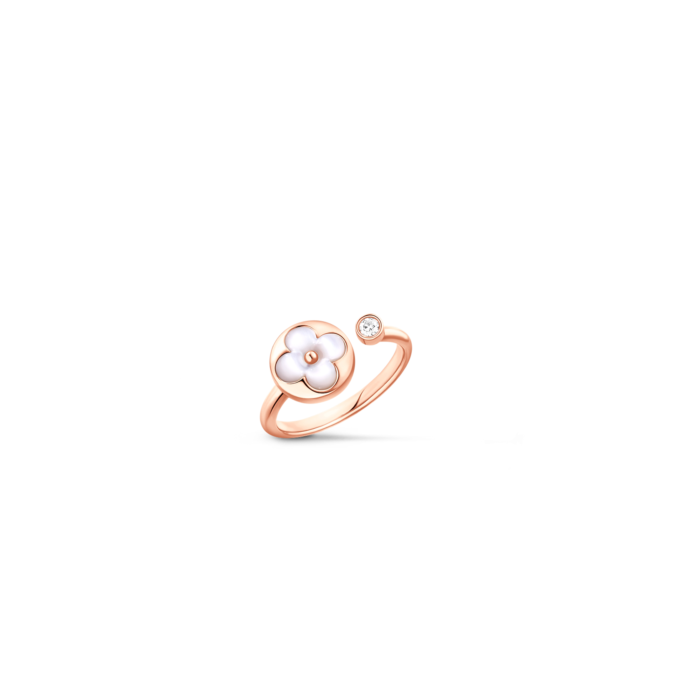 LOUIS VUITTON COLOUR BLOSSOM MINI SUN RING, PINK GOLD, WHITE MOTHER-OF-PEARL AND DIAMOND Q9L68F